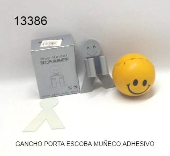 Imagen de GANCHO PORTA ESCOBA MUÑECO ADHESIVO 3.26